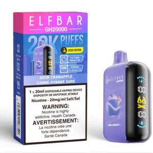 elf bar gh20000 disposable vape sour cranapple