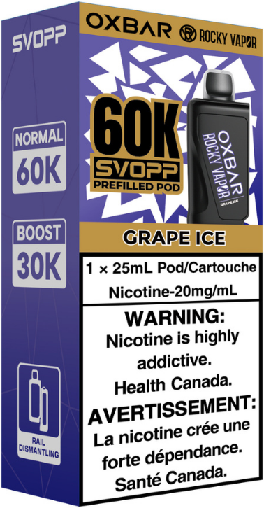 rocky vapor oxbar svopp 60k pod pack grape ice rocky vapor oxbar svopp 60k pod pack grape ice