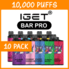 10 PACK – IGET BAR PRO – 10000 PUFFS import placeholder for 76590