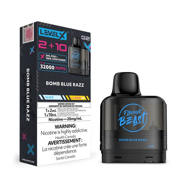 flavour beast level x g2 pod bomb blue razz flavour beast level x g2 pod bomb blue razz