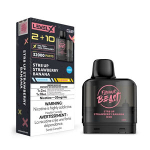 flavour beast level x g2 pod str8 up strawberry banana iced