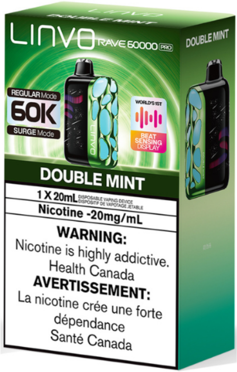 linvo rave 60000 pro disposable vape double mint linvo rave 60000 pro disposable vape double mint