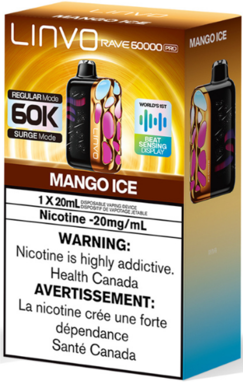 linvo rave 60000 pro disposable vape mango ice linvo rave 60000 pro disposable vape mango ice