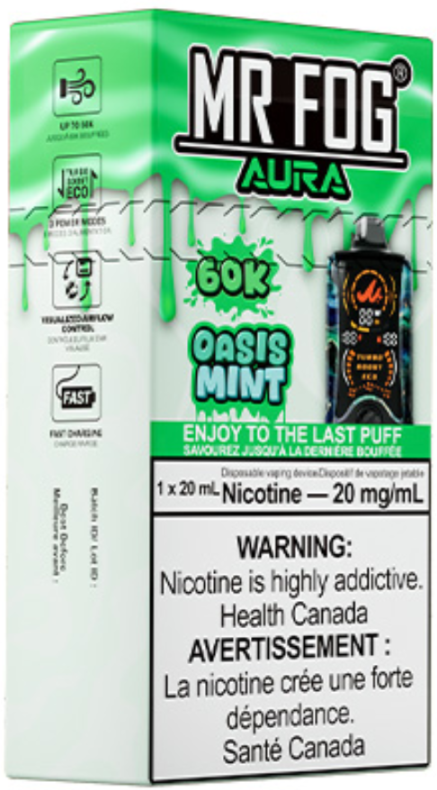 mr fog aura 60k disposable vape oasis mint mr fog aura 60k disposable vape oasis mint