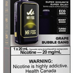mr fog nova 36k disposable vape grape bubble gang