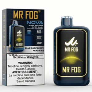 mr fog nova 36k disposable vape blue raspberry peach ice