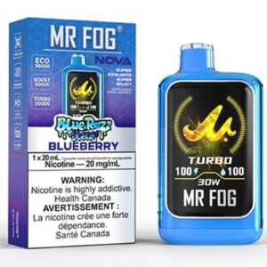mr fog nova 36k disposable vape blue razz steezy blueberry