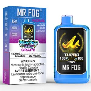 mr fog nova 36k disposable vape blue razz steezy grape