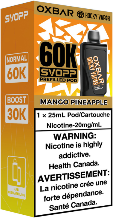 rocky vapor oxbar svopp 60k pod pack mango pineapple rocky vapor oxbar svopp 60k pod pack mango pineapple