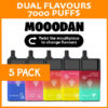 5 PACK – MOOODAN DUAL FLAVOUR – 7000 PUFFS import placeholder for 76934