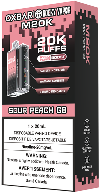 rocky vapor oxbar m20k disposable vape sour peach gb rocky vapor oxbar m20k disposable vape sour peach gb