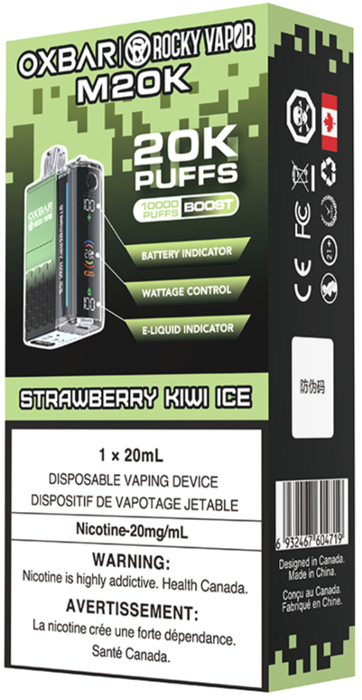 rocky vapor oxbar m20k disposable vape strawberry kiwi ice rocky vapor oxbar m20k disposable vape strawberry kiwi ice