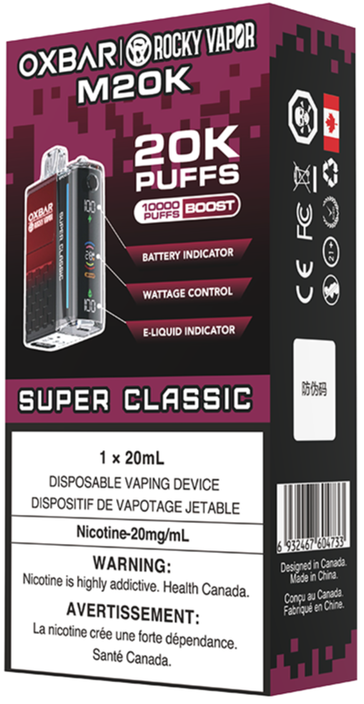 rocky vapor oxbar m20k disposable vape super classic rocky vapor oxbar m20k disposable vape super classic
