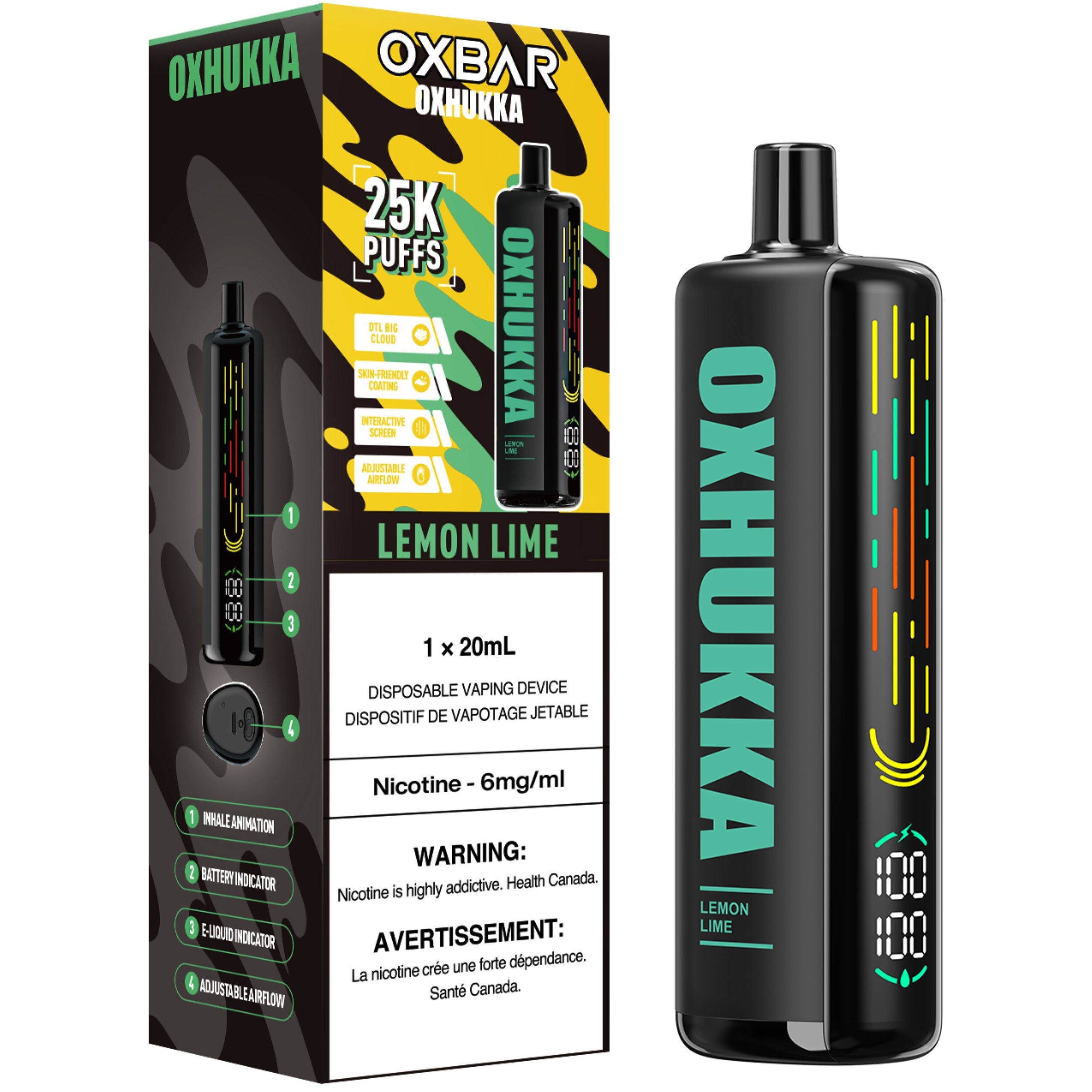 oxbar oxhukka disposable vape lemon lime oxbar oxhukka disposable vape lemon lime