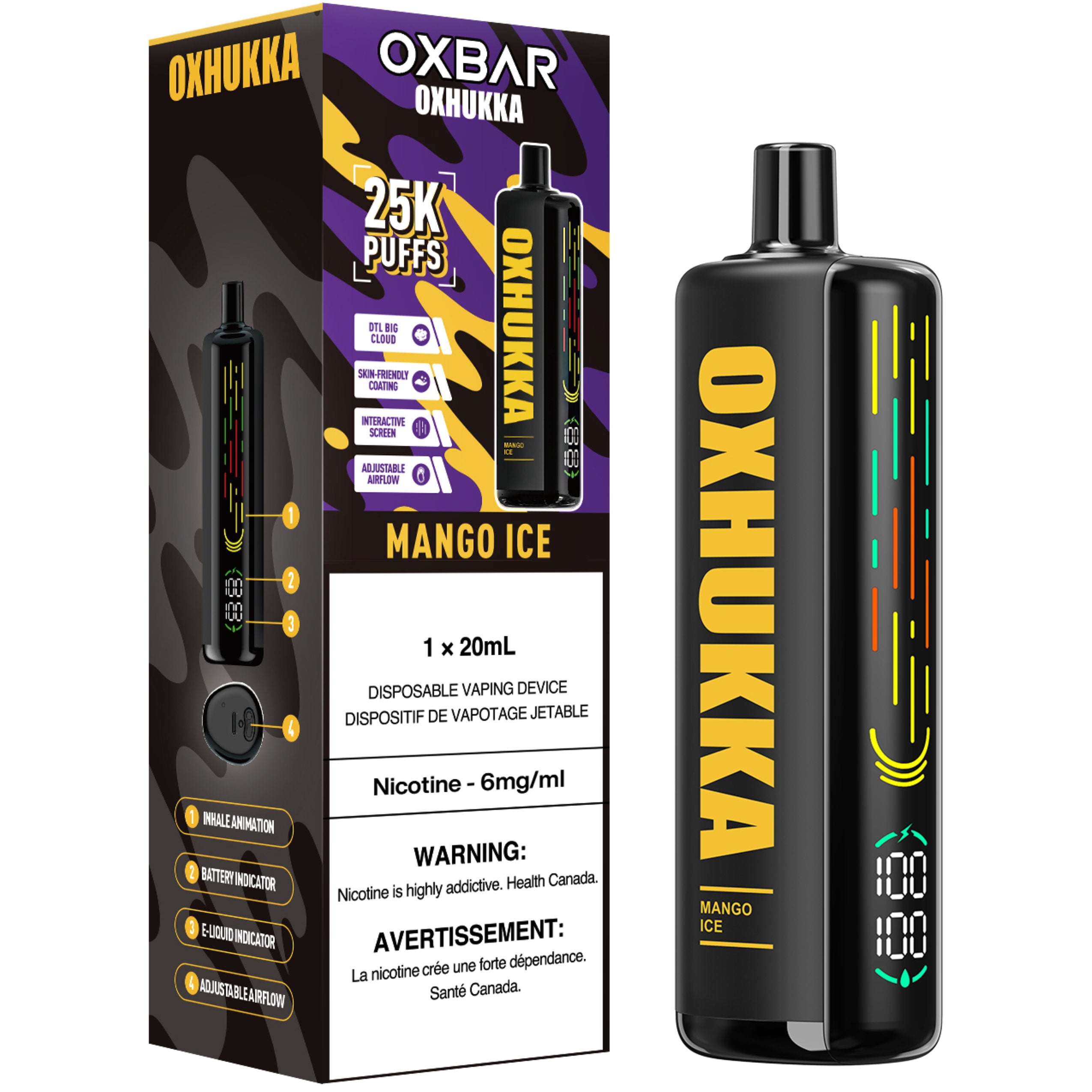 oxbar oxhukka disposable vape mango ice oxbar oxhukka disposable vape mango ice