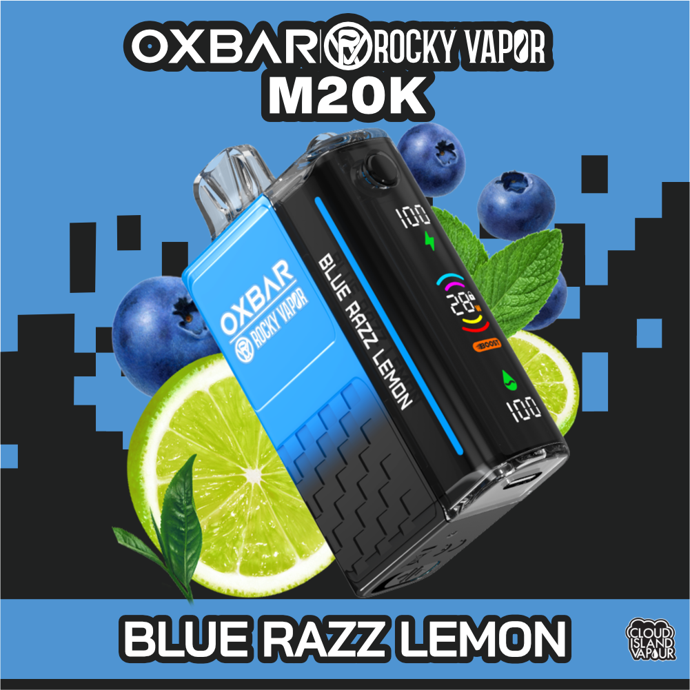 rocky vapor oxbar m20k disposable vape blue razz lemon rocky vapor oxbar m20k disposable vape blue razz lemon
