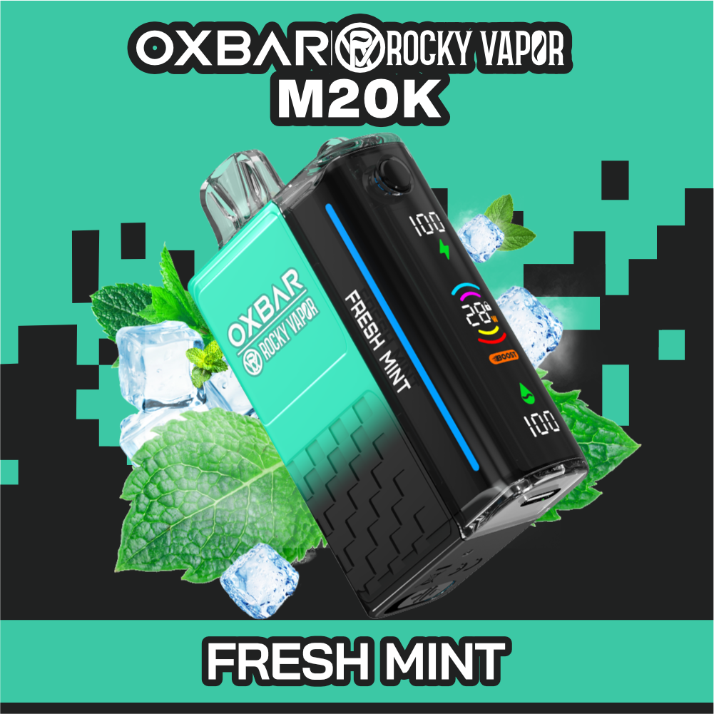 rocky vapor oxbar m20k disposable vape fresh mint rocky vapor oxbar m20k disposable vape fresh mint