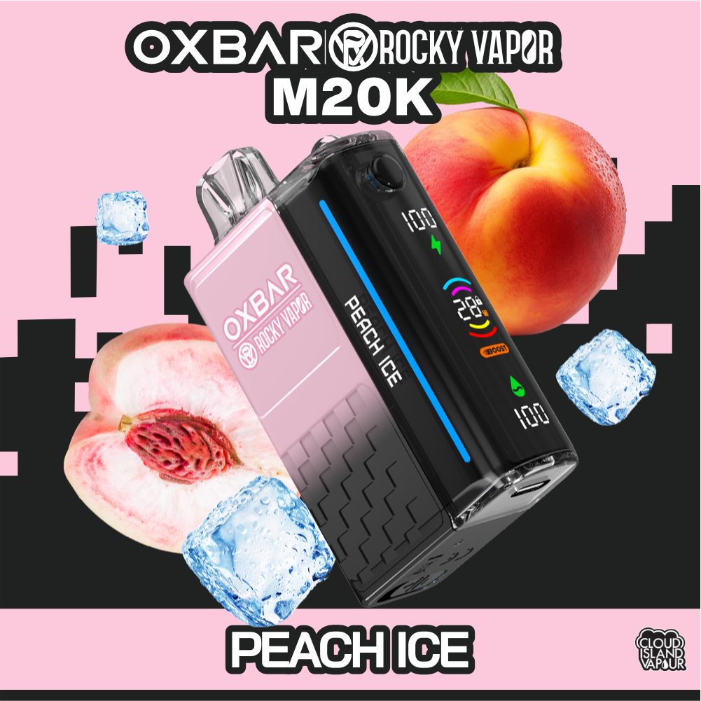 rocky vapor oxbar m20k disposable vape peach ice rocky vapor oxbar m20k disposable vape peach ice