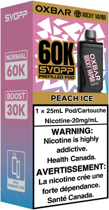 rocky vapor oxbar svopp 60k pod pack peach ice rocky vapor oxbar svopp 60k pod pack peach ice