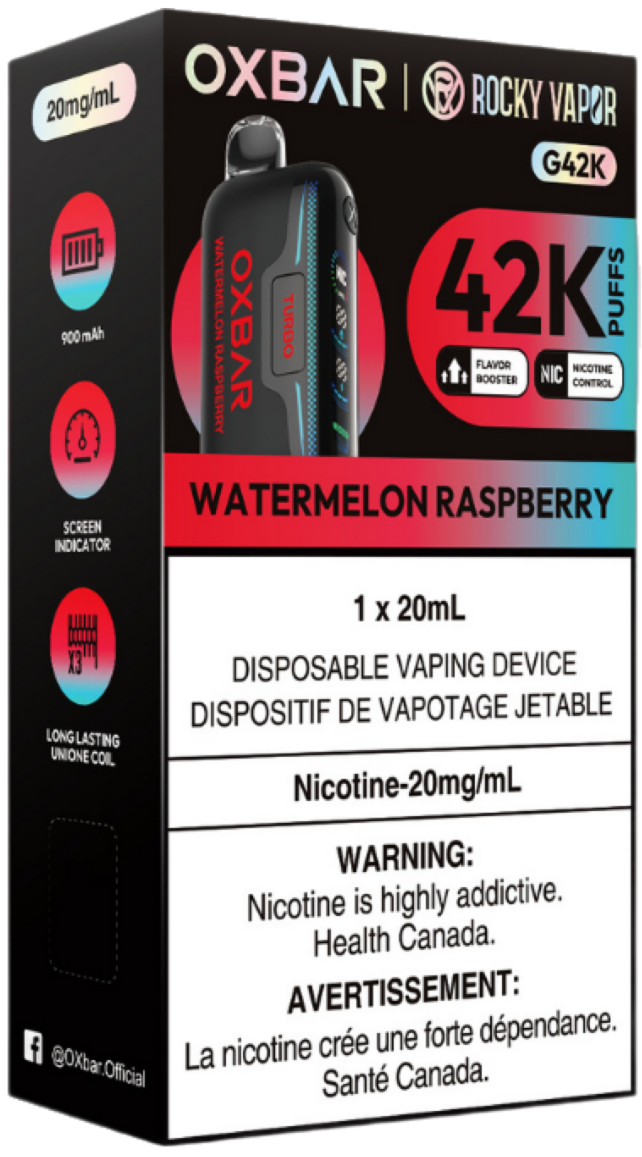 rocky vapor oxbar g42k disposable vape watermelon raspberry rocky vapor oxbar g42k disposable vape watermelon raspberry