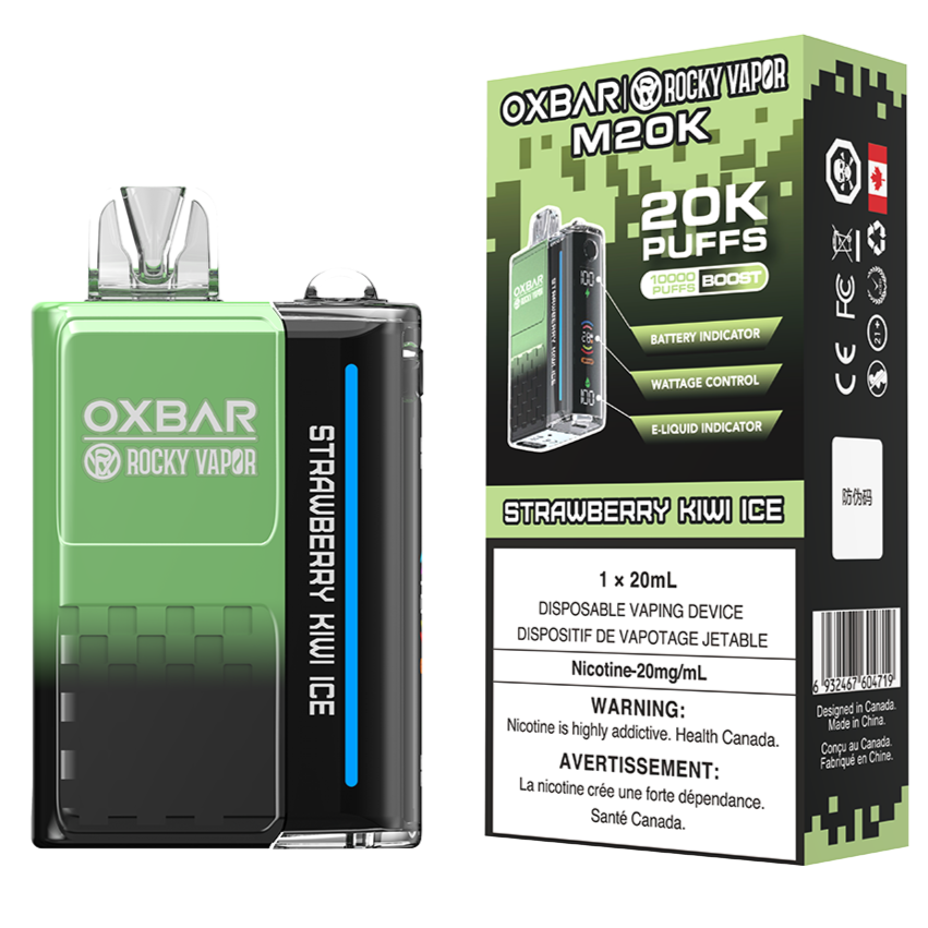 rocky vapor oxbar m20k disposable vape strawberry kiwi ice rocky vapor oxbar m20k disposable vape strawberry kiwi ice