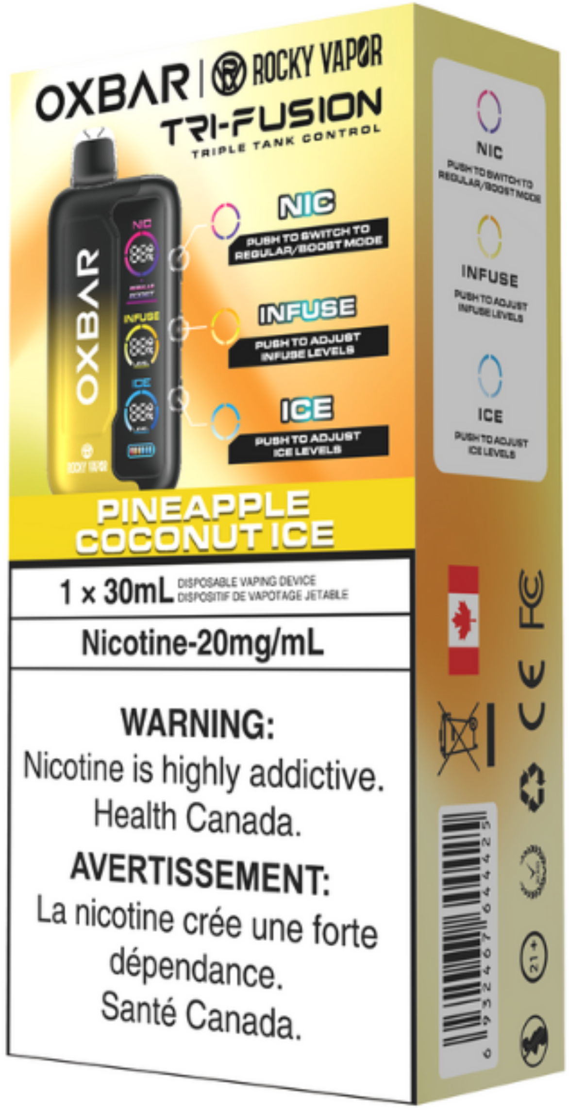 rocky vapor oxbar tri fusion disposable vape pineapple coconut ice rocky vapor oxbar tri fusion disposable vape pineapple coconut ice