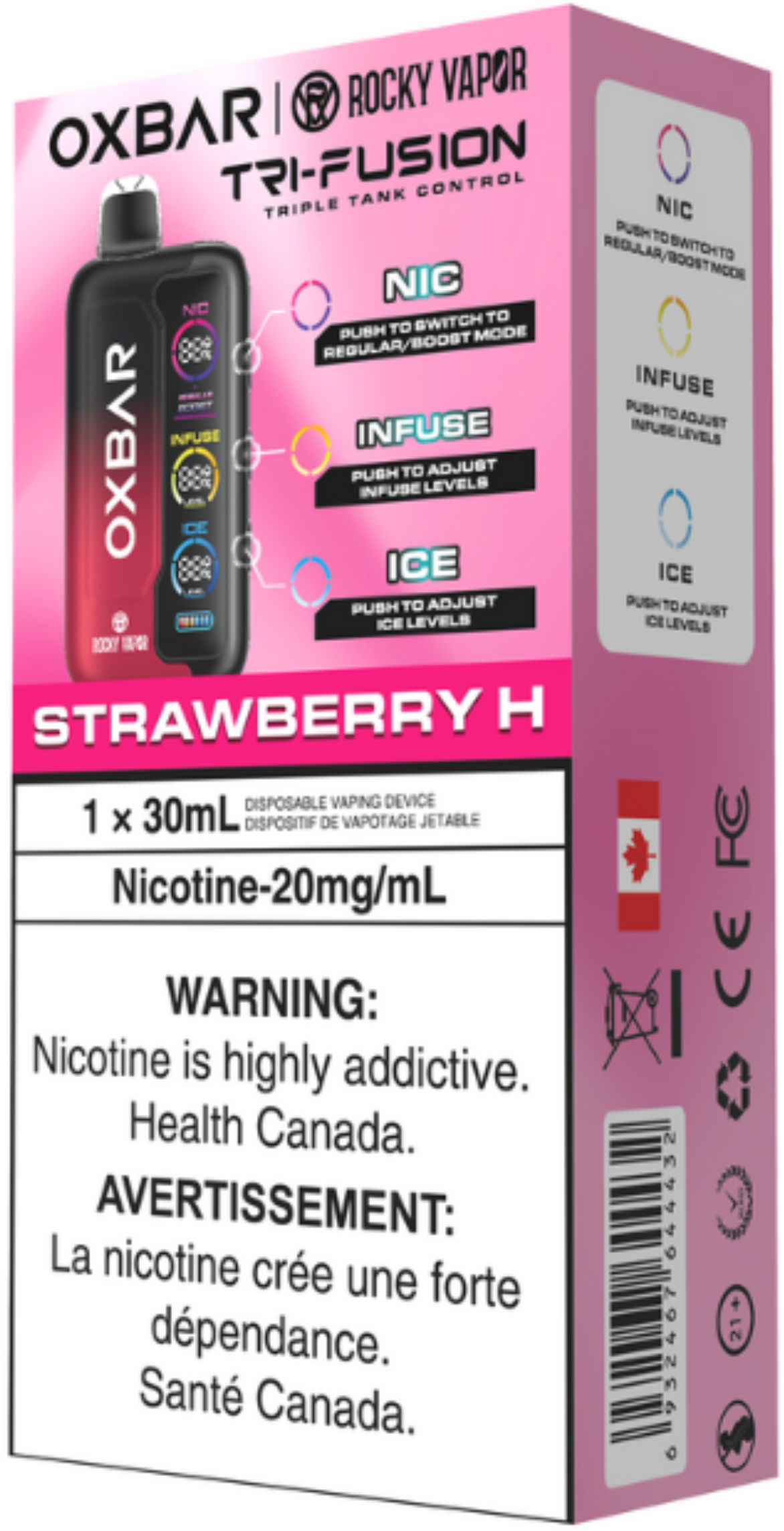 rocky vapor oxbar tri fusion disposable vape strawberry h rocky vapor oxbar tri fusion disposable vape strawberry h