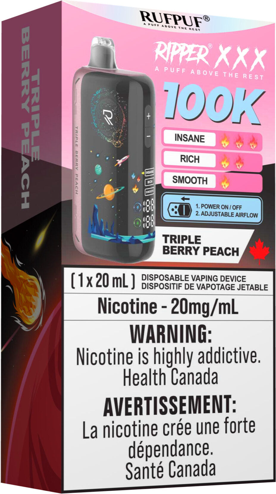 rufpuf ripper xxx 100k disposable vape triple berry peach rufpuf ripper xxx 100k disposable vape triple berry peach