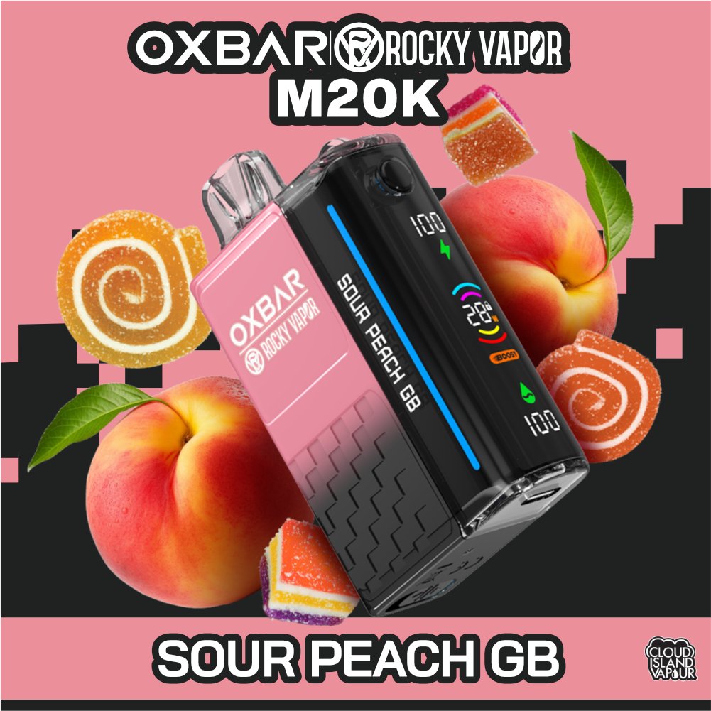 rocky vapor oxbar m20k disposable vape sour peach gb rocky vapor oxbar m20k disposable vape sour peach gb