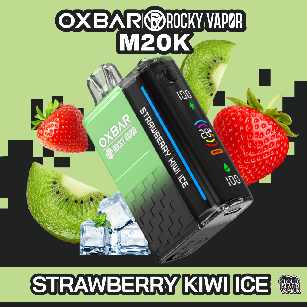 rocky vapor oxbar m20k disposable vape strawberry kiwi ice rocky vapor oxbar m20k disposable vape strawberry kiwi ice