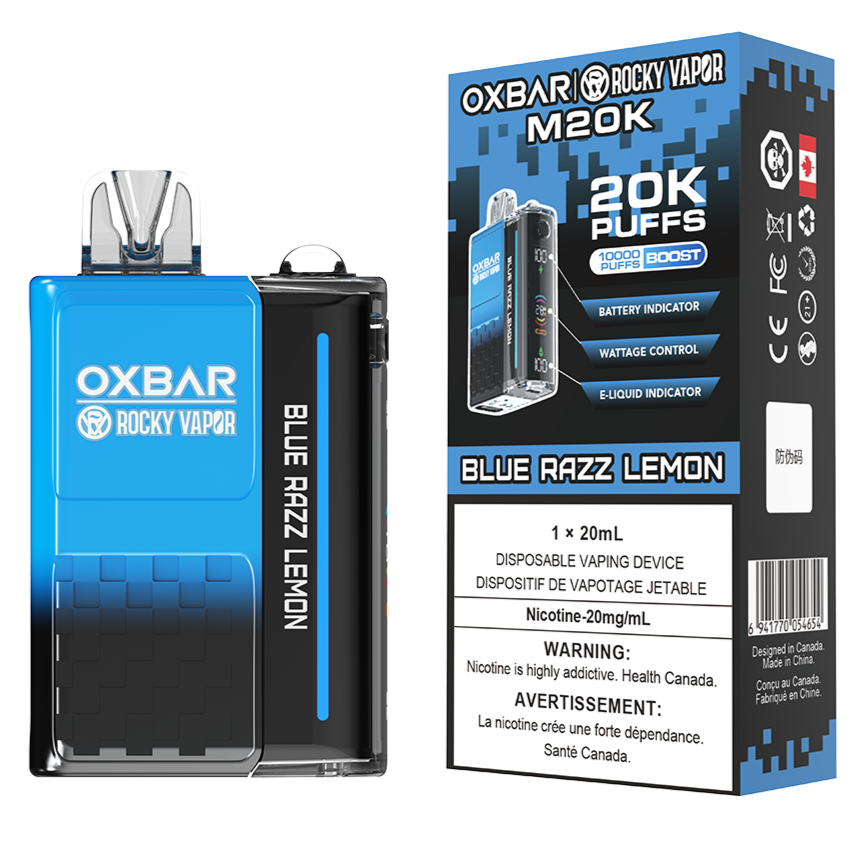 rocky vapor oxbar m20k disposable vape blue razz lemon rocky vapor oxbar m20k disposable vape blue razz lemon