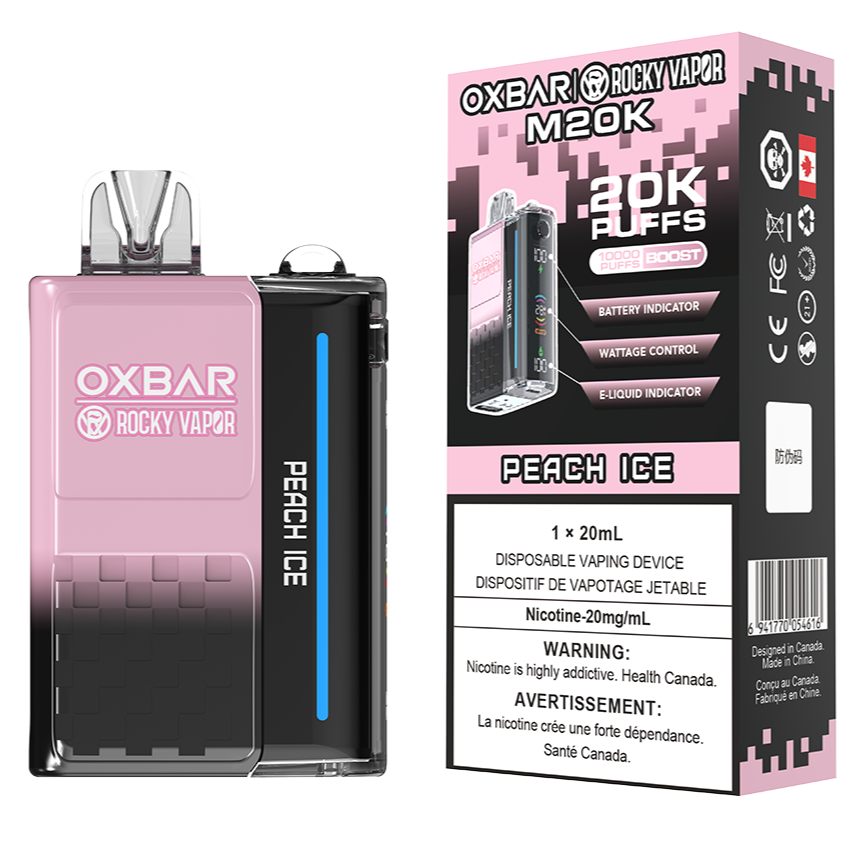 rocky vapor oxbar m20k disposable vape peach ice rocky vapor oxbar m20k disposable vape peach ice