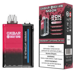 rocky vapor oxbar m20k disposable vape raspberry watermelon ice