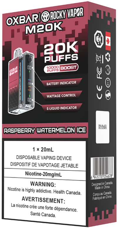 rocky vapor oxbar m20k disposable vape raspberry watermelon ice rocky vapor oxbar m20k disposable vape raspberry watermelon ice