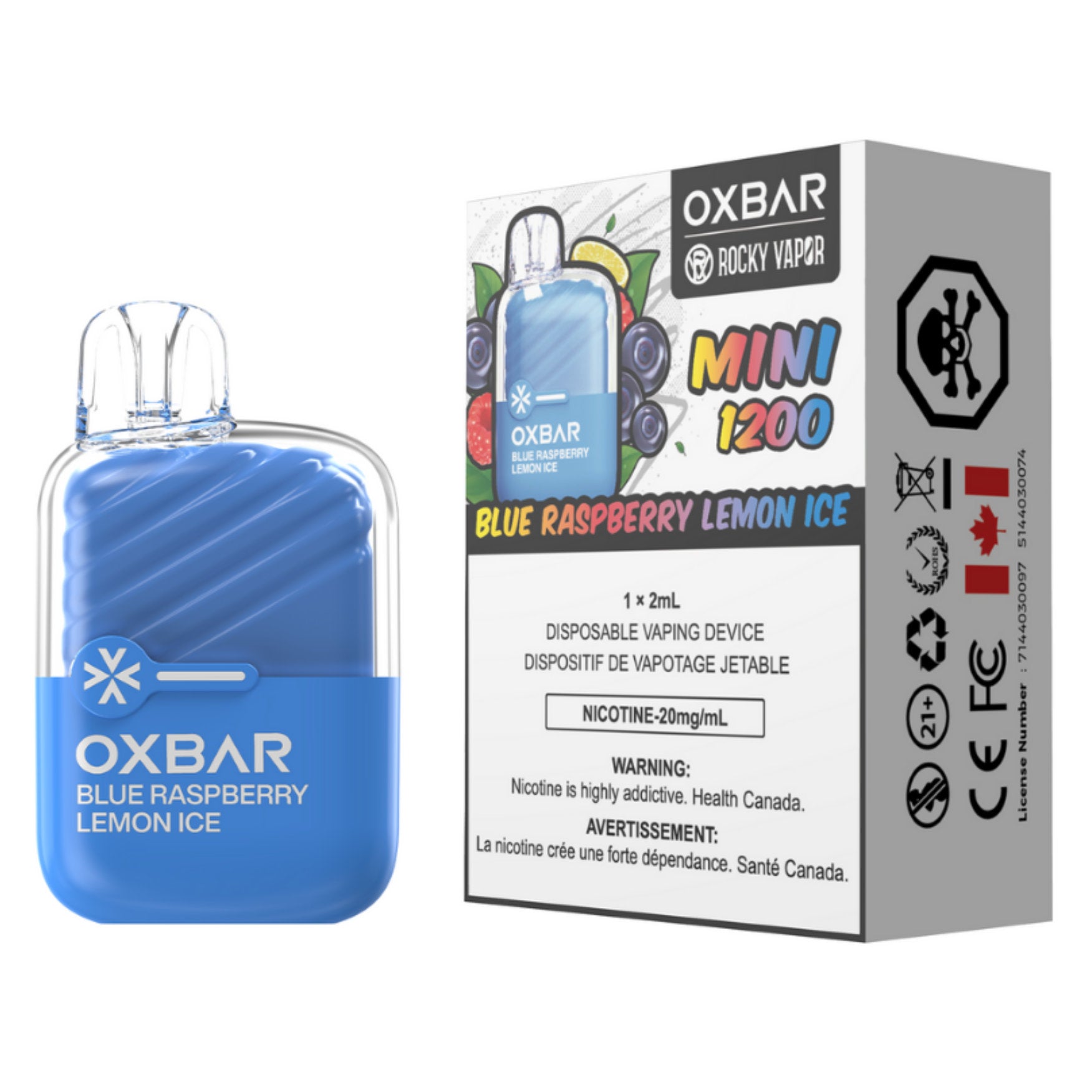 rocky vapor oxbar mini 1200 disposable vape blue raspberry lemon ice rocky vapor oxbar mini 1200 disposable vape blue raspberry lemon ice
