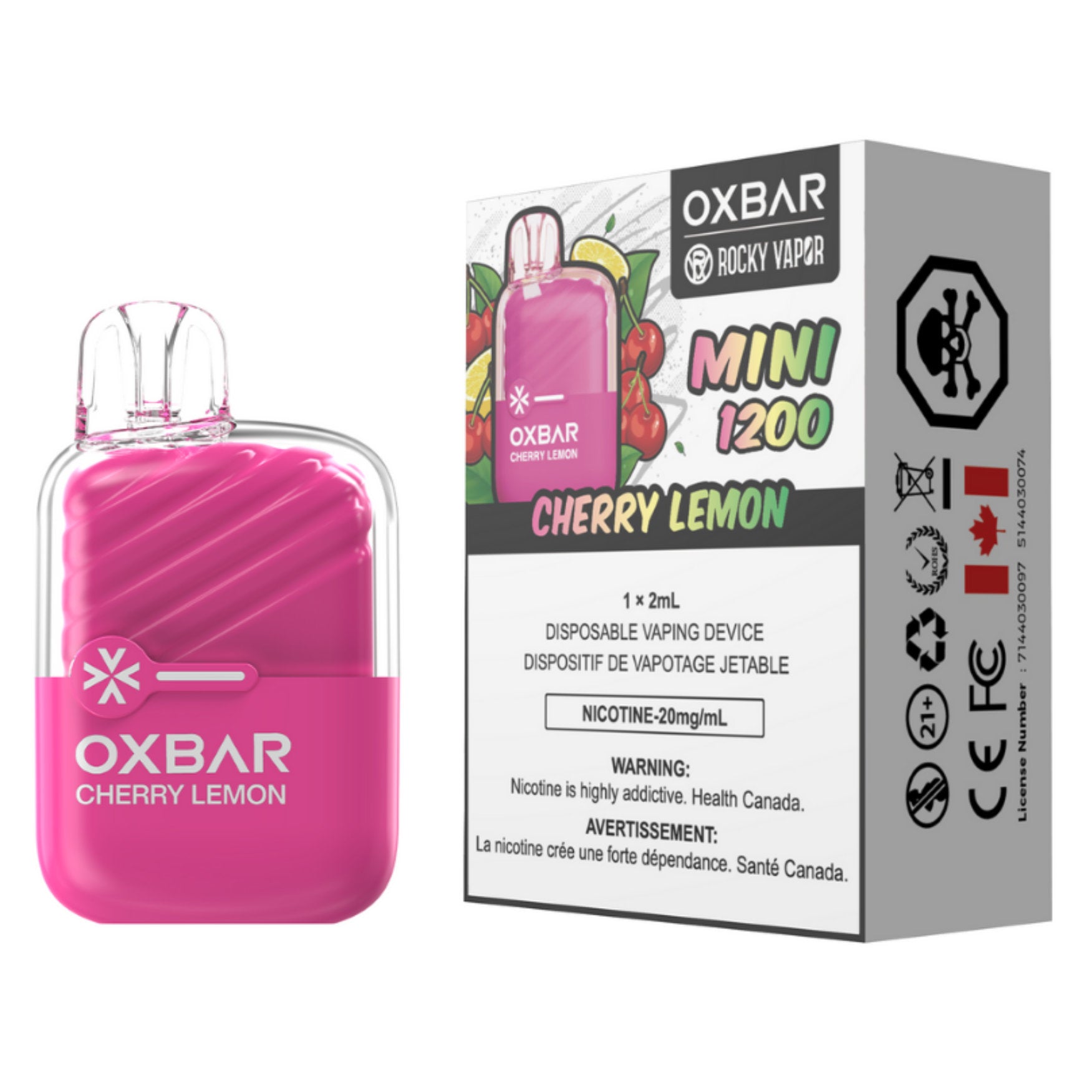 rocky vapor oxbar mini 1200 disposable vape cherry lemon rocky vapor oxbar mini 1200 disposable vape cherry lemon