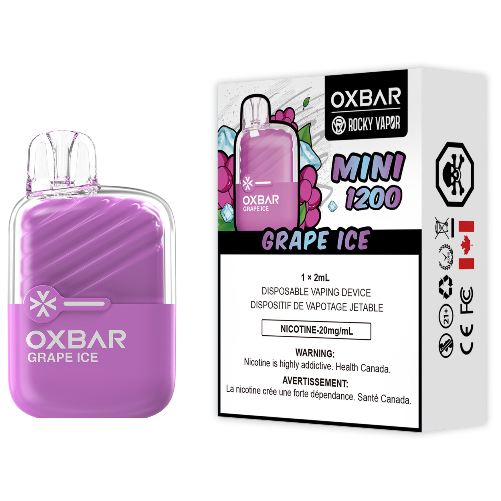 rocky vapor oxbar mini 1200 disposable vape grape ice rocky vapor oxbar mini 1200 disposable vape grape ice