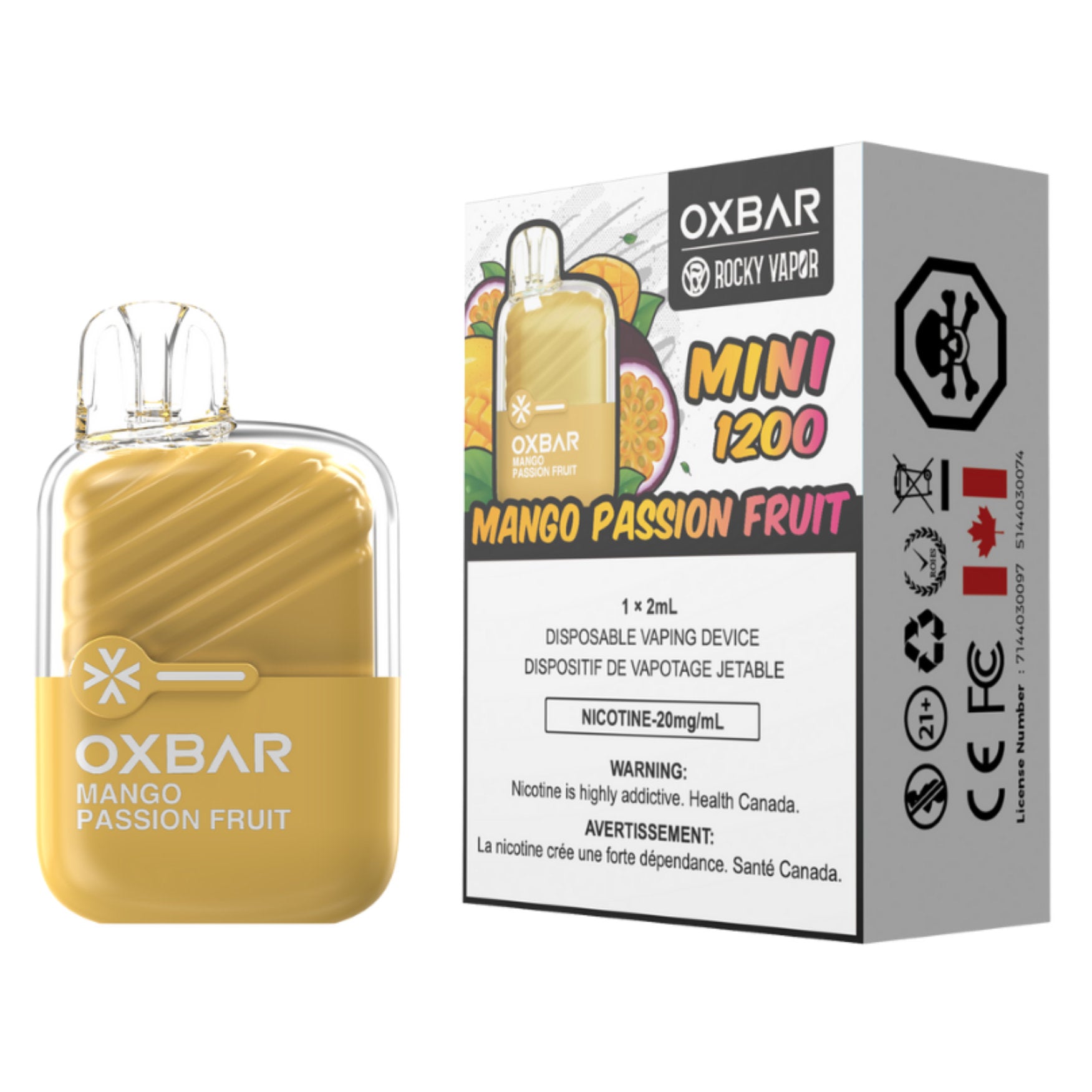rocky vapor oxbar mini 1200 disposable vape mango passion fruit rocky vapor oxbar mini 1200 disposable vape mango passion fruit