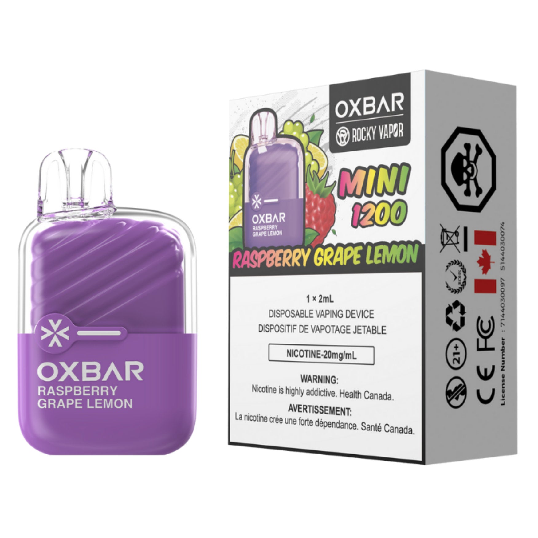 rocky vapor oxbar mini 1200 disposable vape raspberry grape lemon rocky vapor oxbar mini 1200 disposable vape raspberry grape lemon