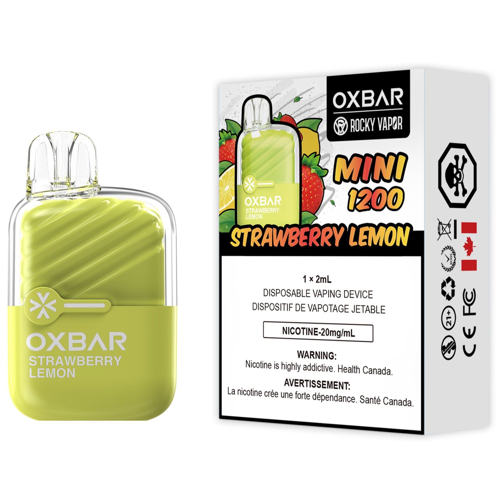 rocky vapor oxbar mini 1200 disposable vape strawberry lemon rocky vapor oxbar mini 1200 disposable vape strawberry lemon
