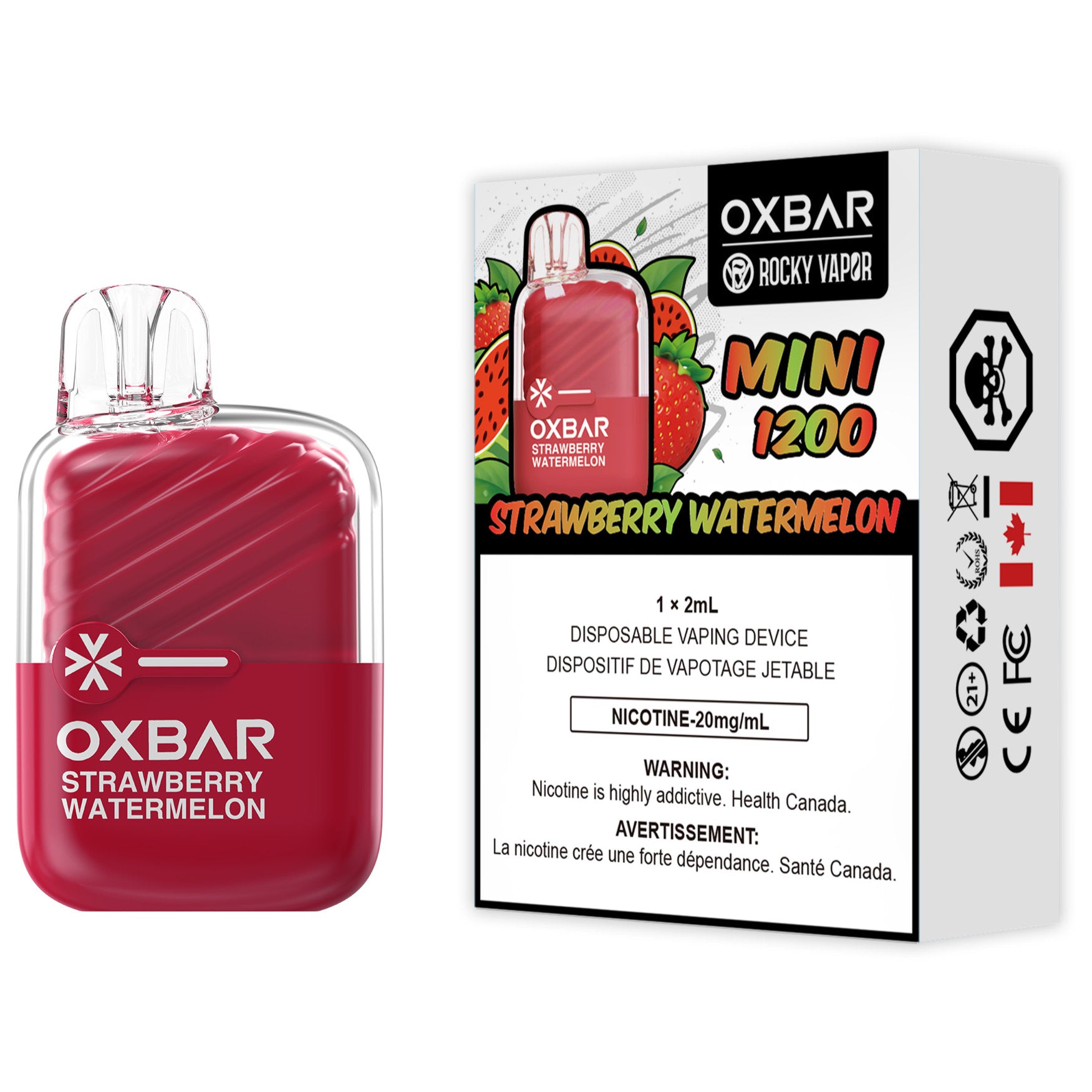 rocky vapor oxbar mini 1200 disposable vape strawberry watermelon rocky vapor oxbar mini 1200 disposable vape strawberry watermelon