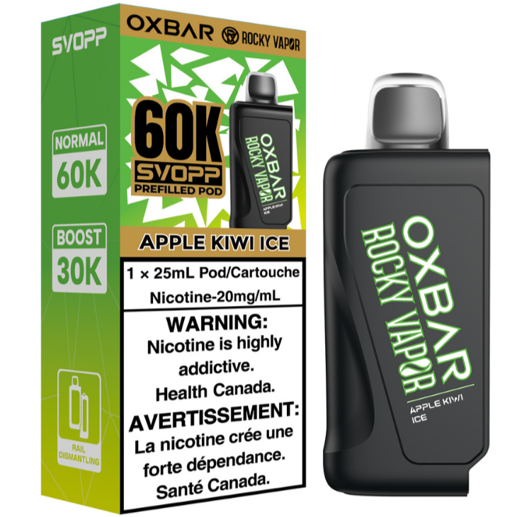 rocky vapor oxbar svopp 60k pod pack apple kiwi ice rocky vapor oxbar svopp 60k pod pack apple kiwi ice