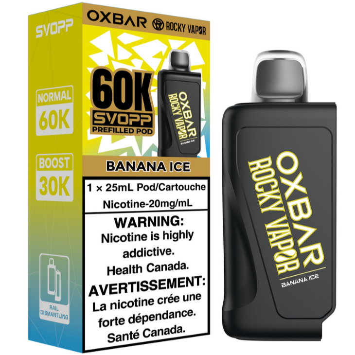 rocky vapor oxbar svopp 60k pod pack banana ice rocky vapor oxbar svopp 60k pod pack banana ice