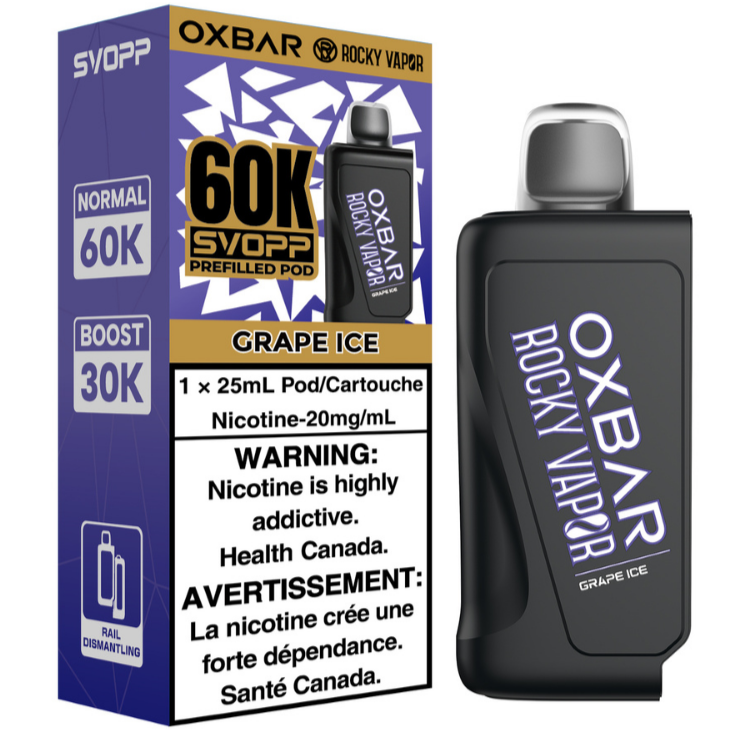 rocky vapor oxbar svopp 60k pod pack grape ice rocky vapor oxbar svopp 60k pod pack grape ice