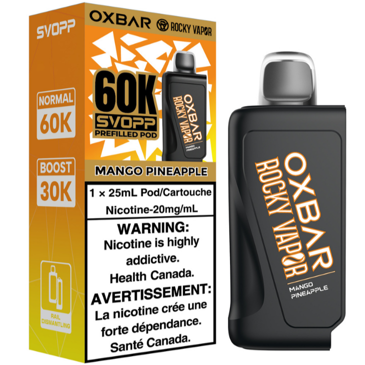 rocky vapor oxbar svopp 60k pod pack mango pineapple rocky vapor oxbar svopp 60k pod pack mango pineapple