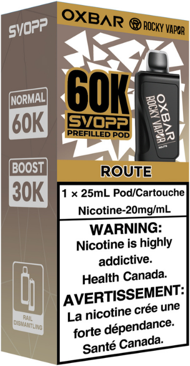 rocky vapor oxbar svopp 60k pod pack route rocky vapor oxbar svopp 60k pod pack route