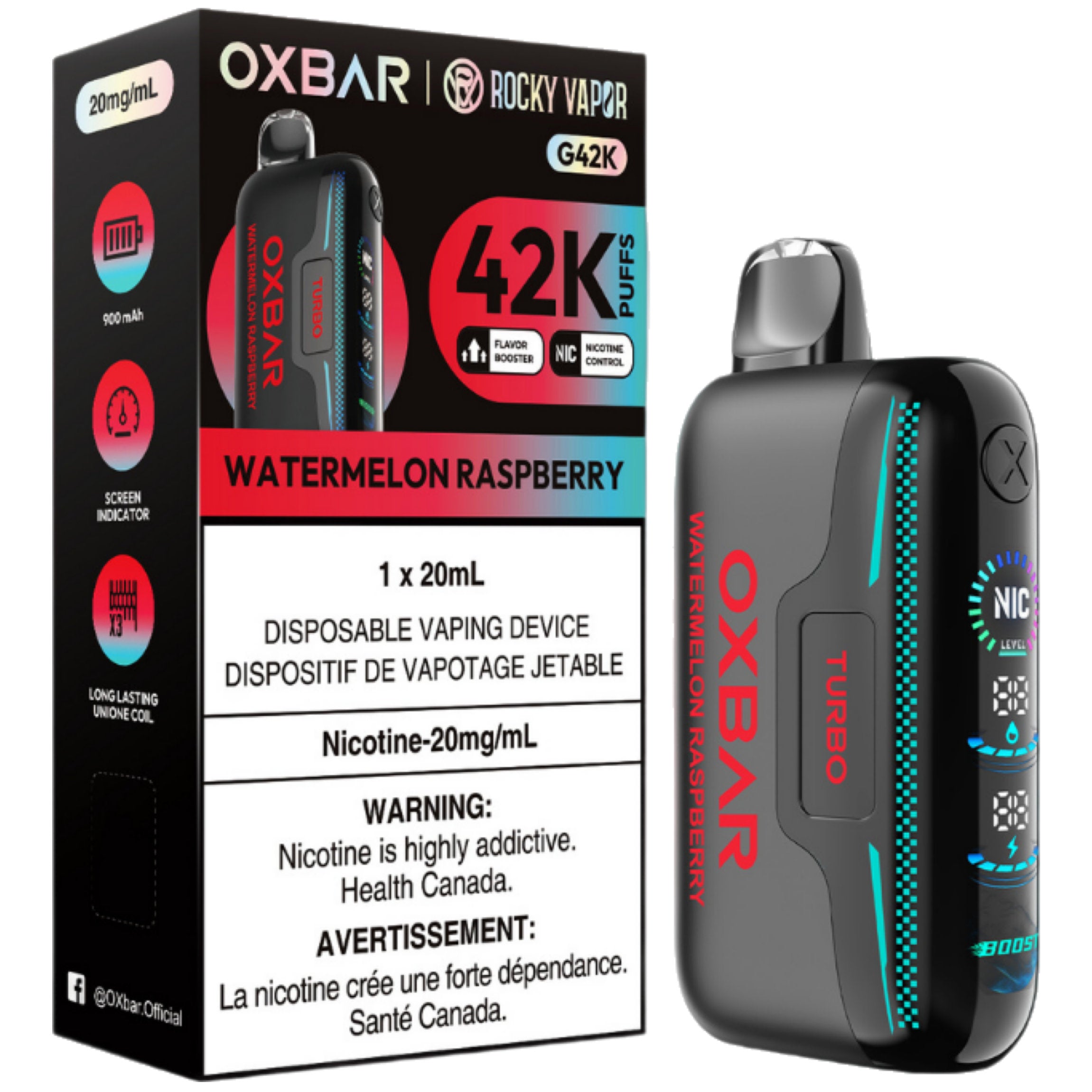 rocky vapor oxbar g42k disposable vape watermelon raspberry rocky vapor oxbar g42k disposable vape watermelon raspberry