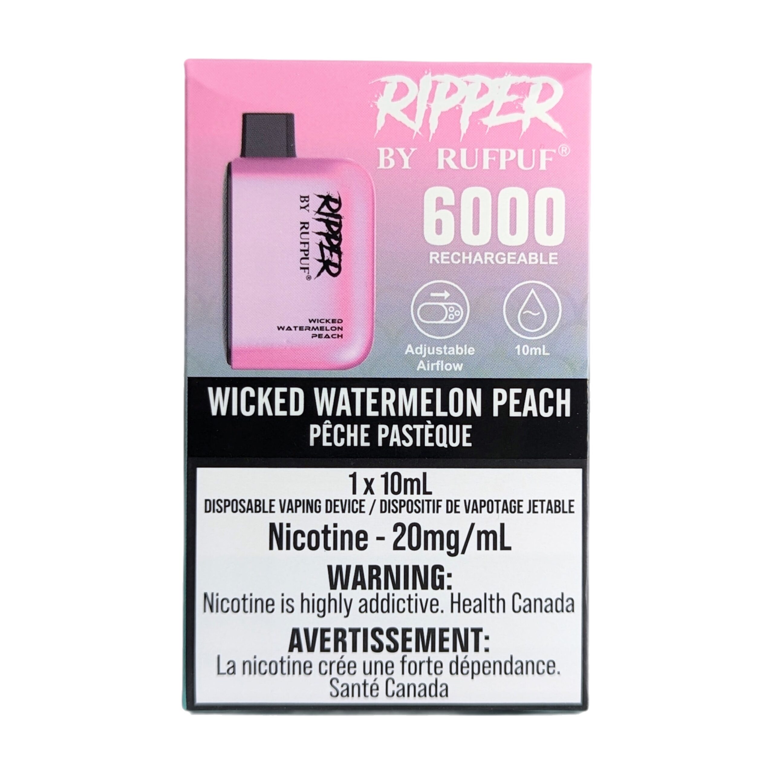 rufpuf ripper 6000 disposable wicked watermelon peach rufpuf ripper 6000 disposable wicked watermelon peach