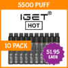 10 PACK – IGET HOT – 5500 PUFFS import placeholder for 70823