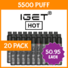 20 PACK – IGET HOT – 5500 PUFFS import placeholder for 73883